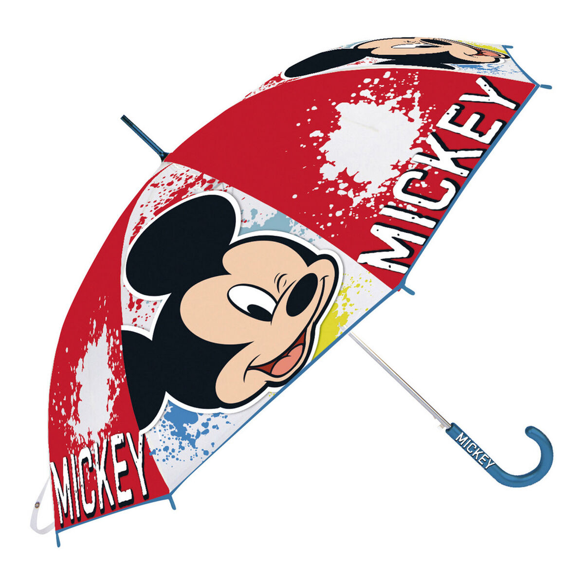 Paraply Mickey Mouse Happy smiles Röd Blå (Ø 80 cm)