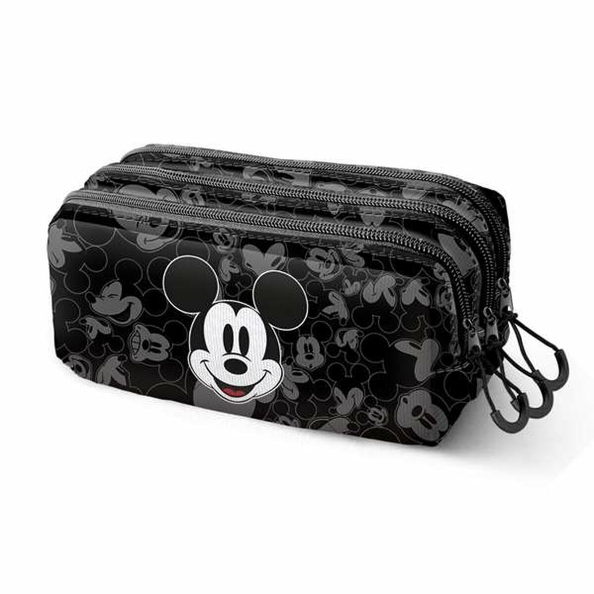 Tredubbel Carry-all Mickey Mouse Year Svart 23 x 10 x 11 cm