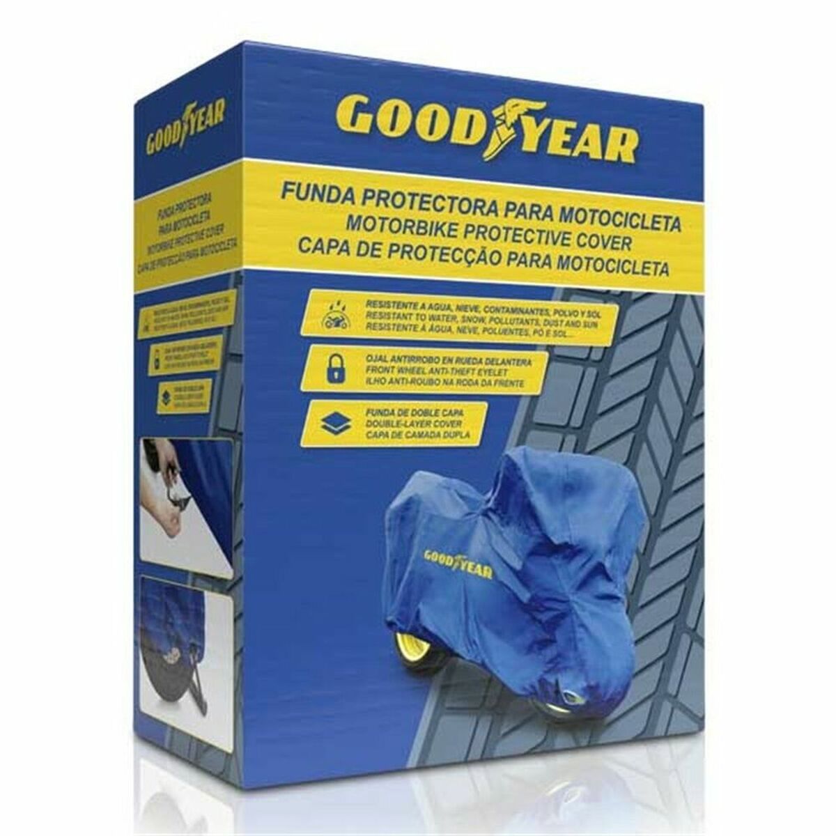 Motorcycle Cover Goodyear GOD7020 Blå