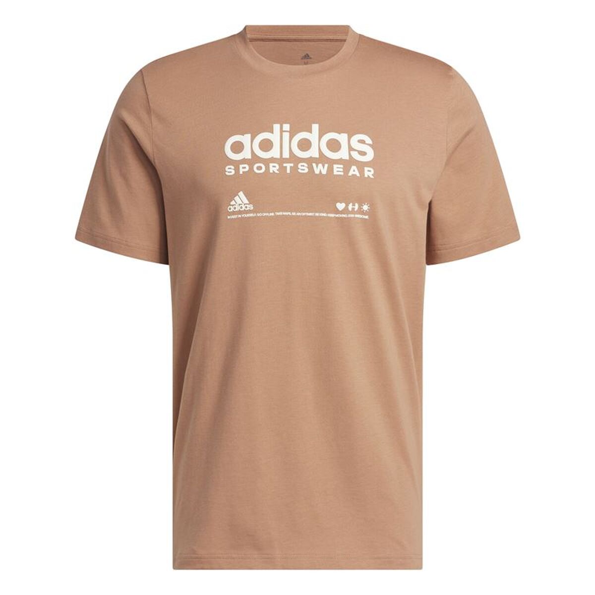 T-shirt med kortärm Herr Adidas Lounge Ljusbrun