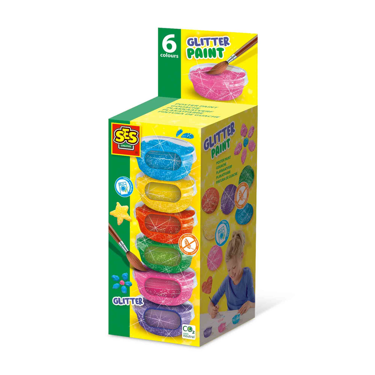 Ritningsset SES Creative Glitter Gouache (6 antal)