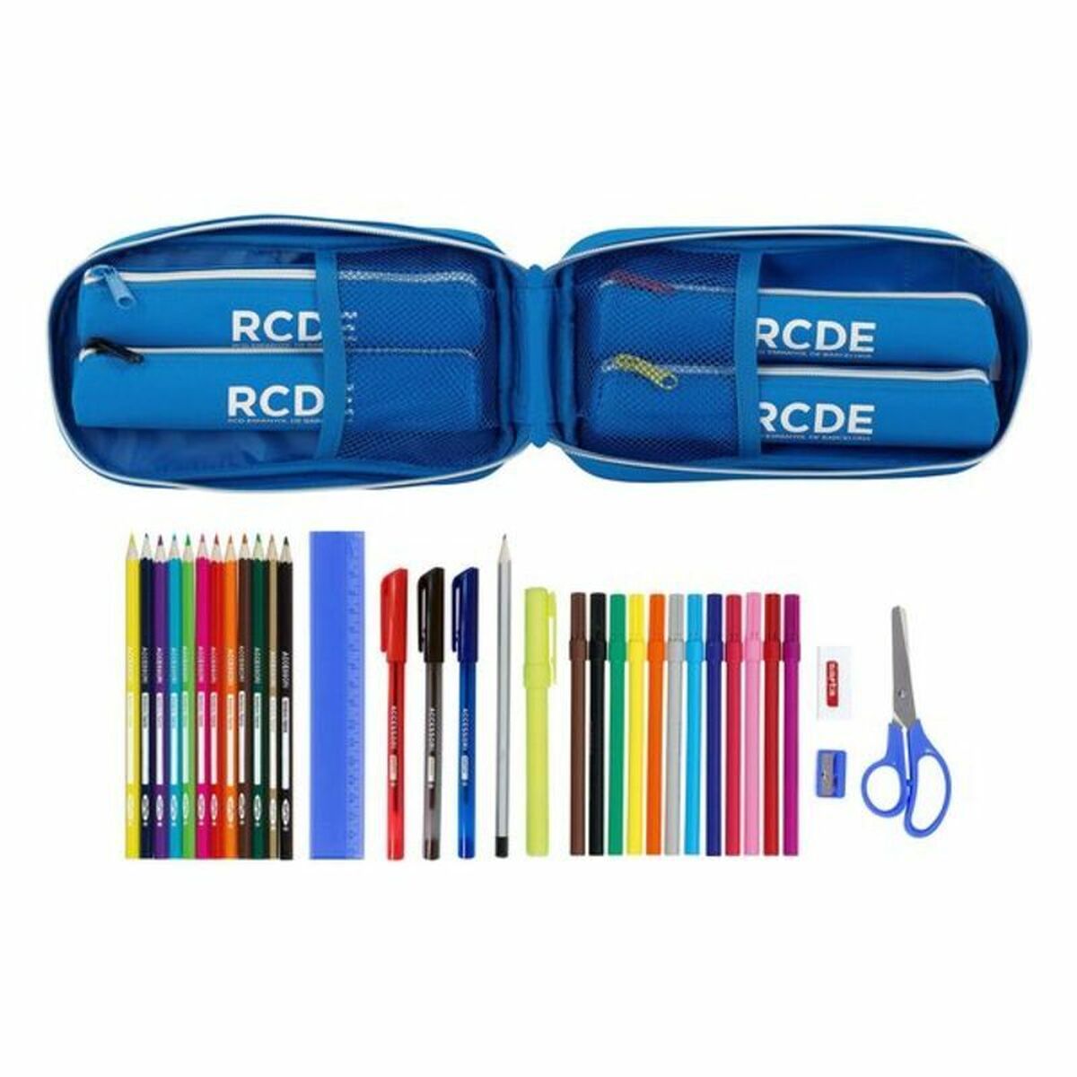 Pennfodral Ryggsäck RCD Espanyol Blå Vit 12 x 23 x 5 cm (33 Delar) - 3