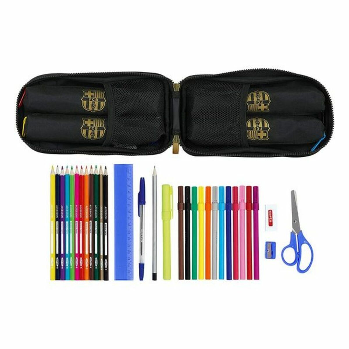 Pennfodral Ryggsäck F.C. Barcelona M747 Svart 12 x 23 x 5 cm (33 Delar) - 2
