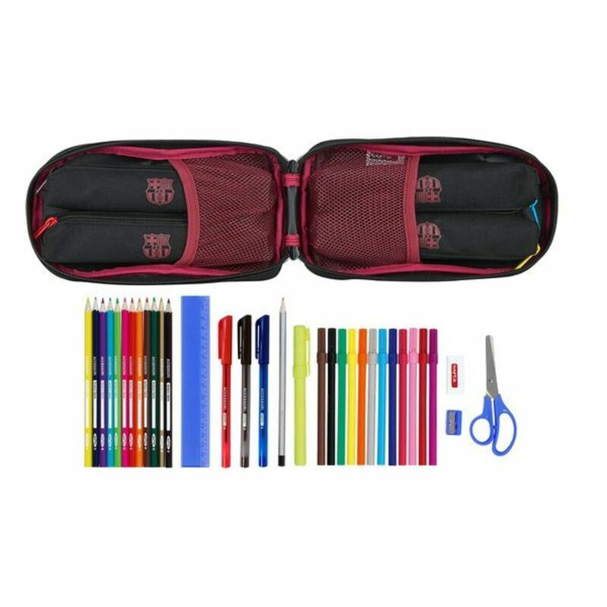 Pennfodral Ryggsäck F.C. Barcelona Svart 12 x 23 x 5 cm (33 Delar) - 2