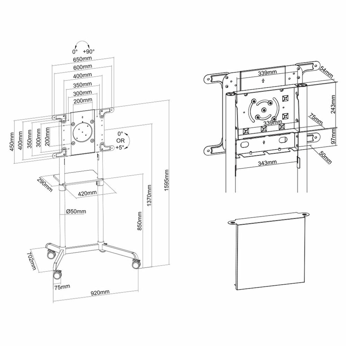 TV-fäste Neomounts NS-M1250BLACK 70" 37" 70 Kg - 3