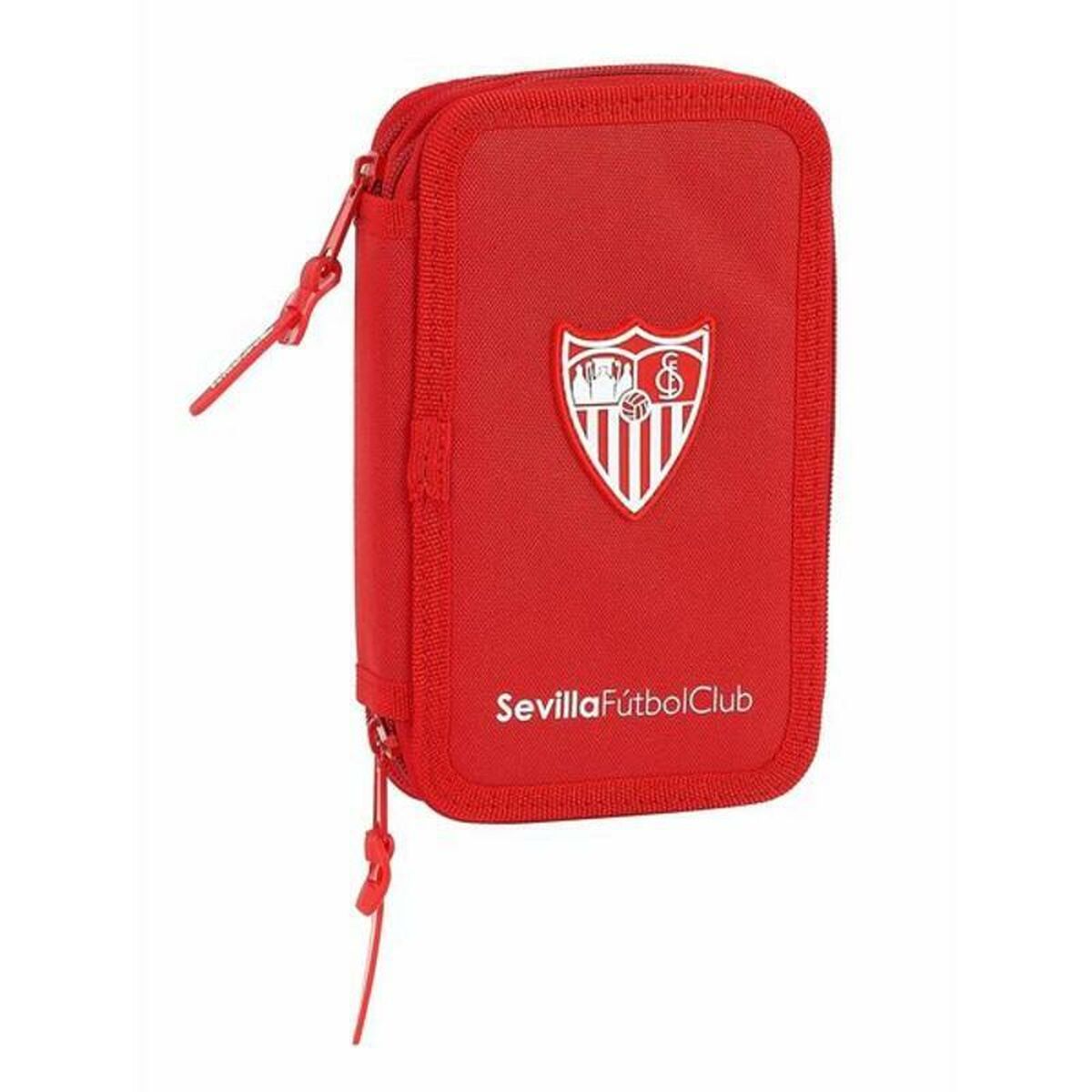 Dubbelt pennfodral Sevilla Fútbol Club M854 Röd 12.5 x 19.5 x 4 cm (28 Delar)