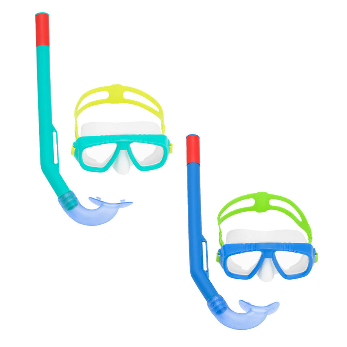 Bestway Vuxen dykmask med härdat glas, blandade färger, silikonband, +14 år, strand och pool 22074