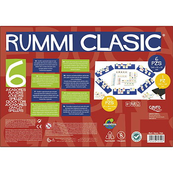 Sällskapsspel Rummi Classic Cayro (ES-PT-EN-FR-IT-DE) (ES-PT-EN-FR-IT-GR) (35 x 26 x 6 cm)