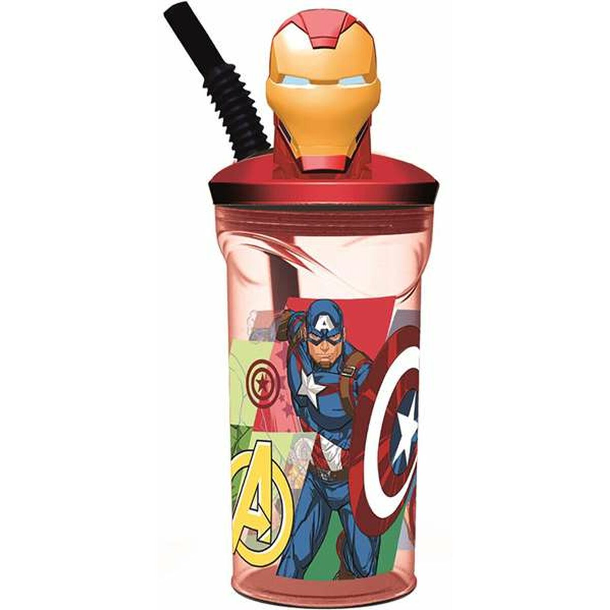 Muggen med Sugrör The Avengers Seven Wonders Iron Man 360 ml