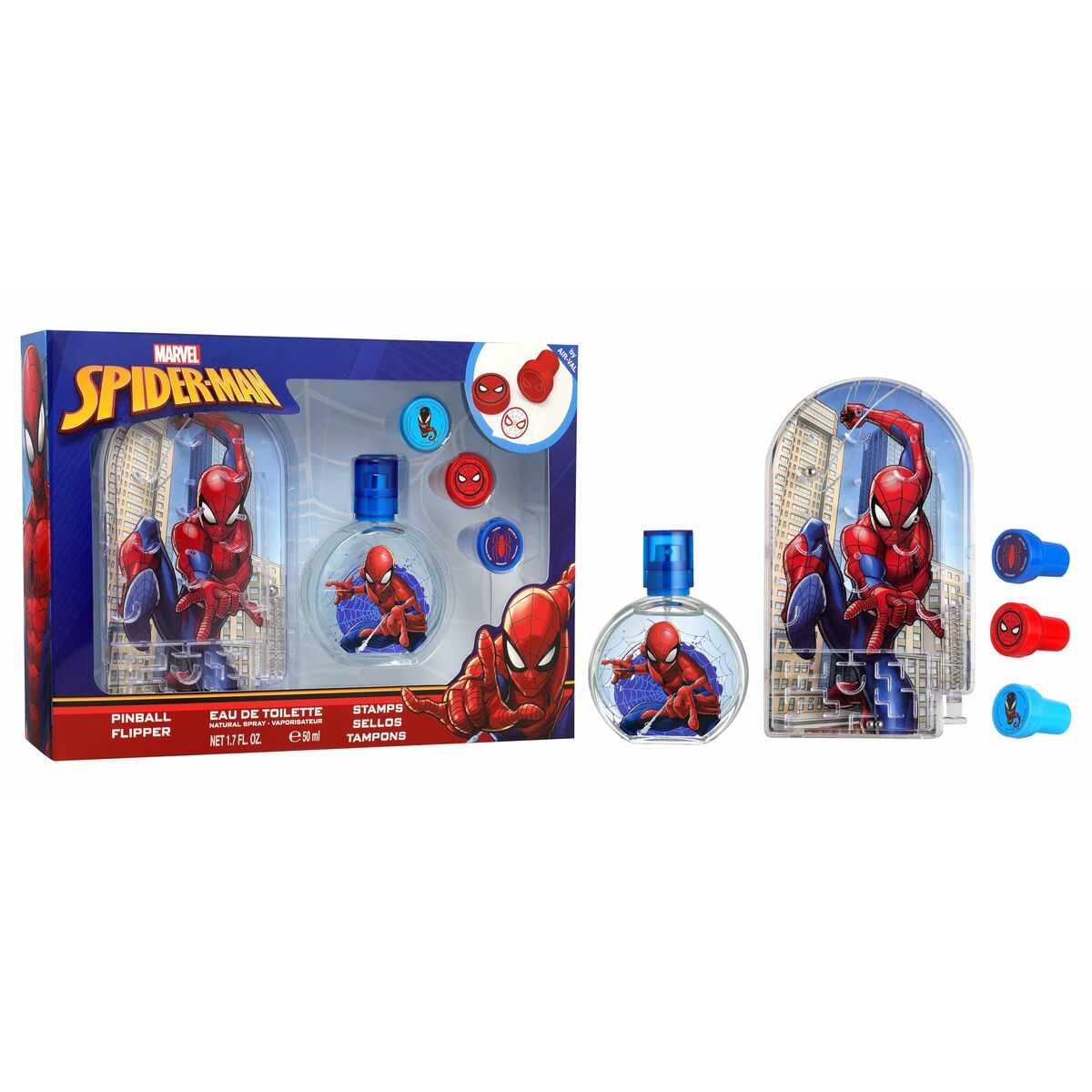 Barnparfym Air-Val SPIDERMAN EDT 50+PINBALL EDT 50 ml 3 Delar - 2