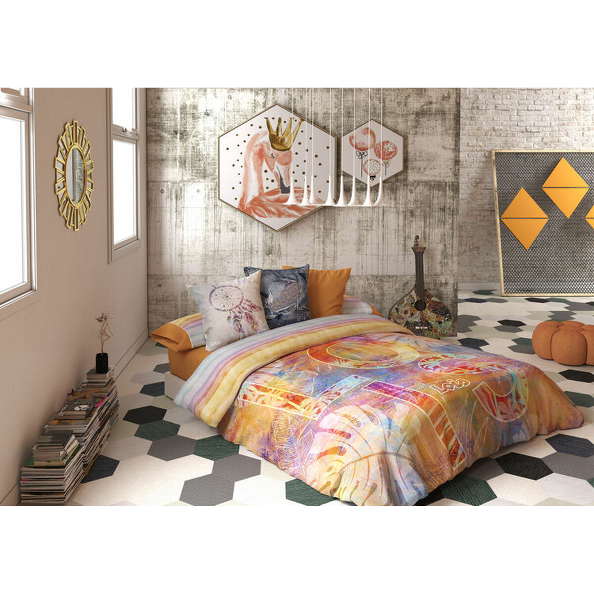 Täckslagsset Lois CORSO P. Orange Säng 90 150 x 230 cm 3 Delar
