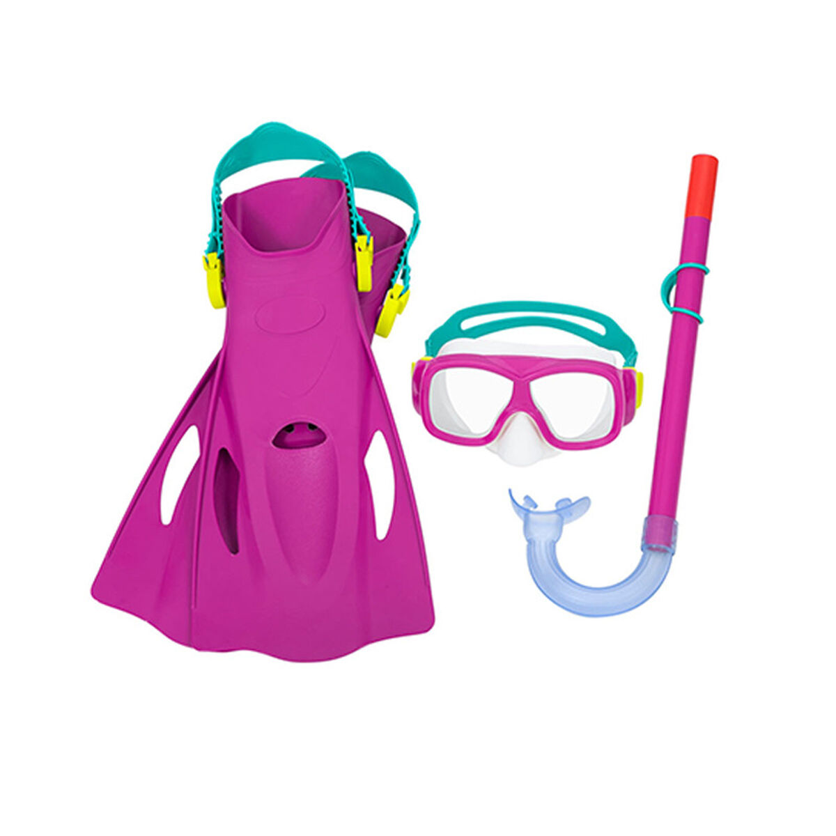 Bestway Junior Mask och Tube Set Purge Valve Blandade Färger +7 År Strand och Pool 24070 - 2