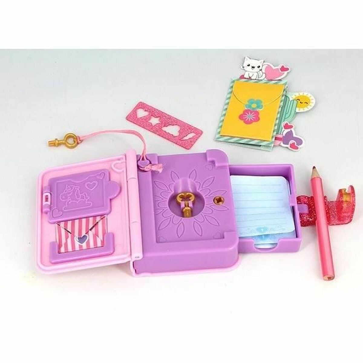 Agenda med tillbehör Funlockets Mini Rosa - 3