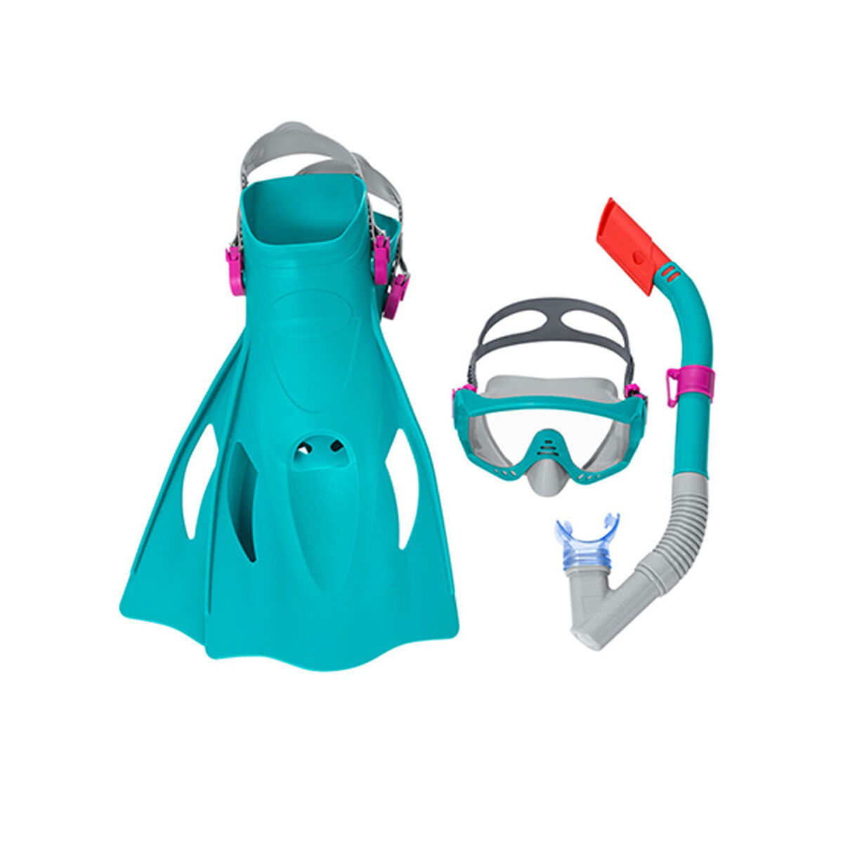 Bestway Set Mask och Tube Adult Anatomisk Rem Blandad Färg +14 År Strand och Pool 24071 - 2