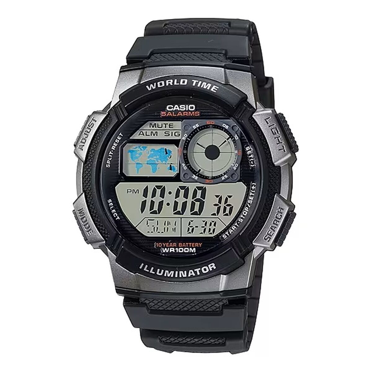 Herrklocka Casio WORLD TIME ILLUMINATOR Svart (Ø 43 mm)