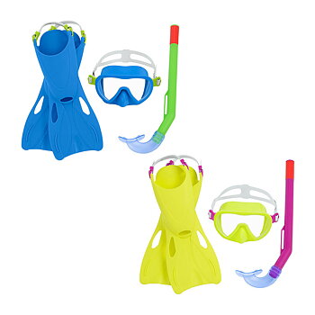 Bestway Junior Snorkel Set Anatomisk Rem Blandade Färger 37-41 +7 År Strand och Pool 25019