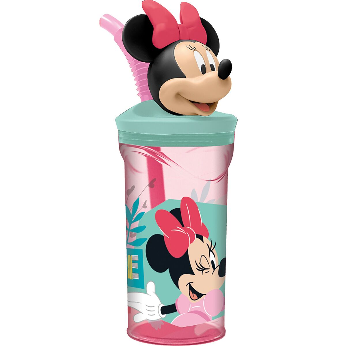 Muggen med Sugrör Minnie Mouse CZ11337 3D Rosa