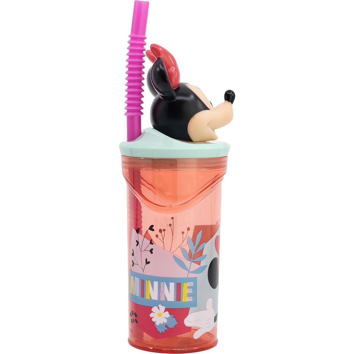 Muggen med Sugrör Minnie Mouse CZ11337 3D Rosa - 3