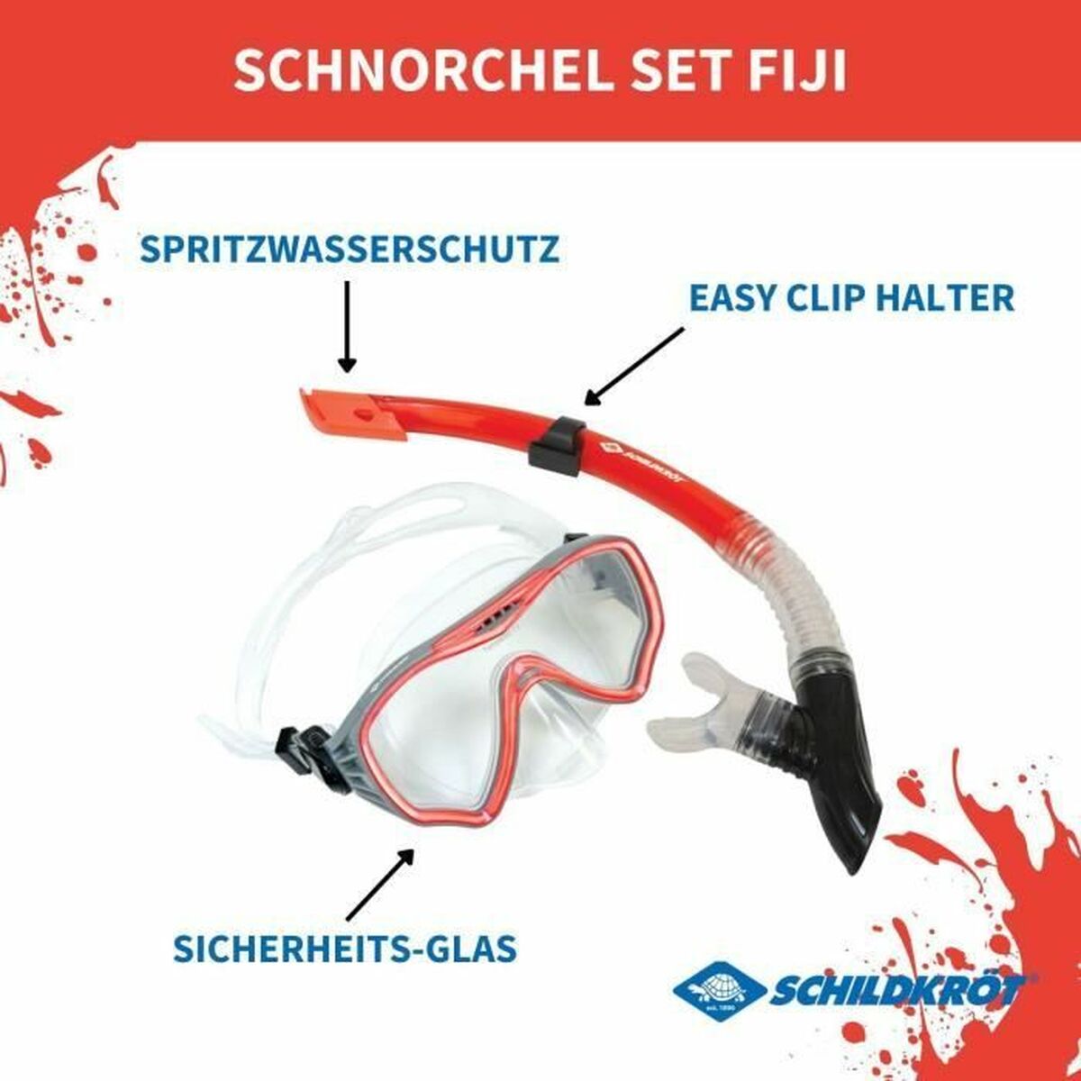 Snorkel och cyklop Schildkröt Röd Grå One size - 2