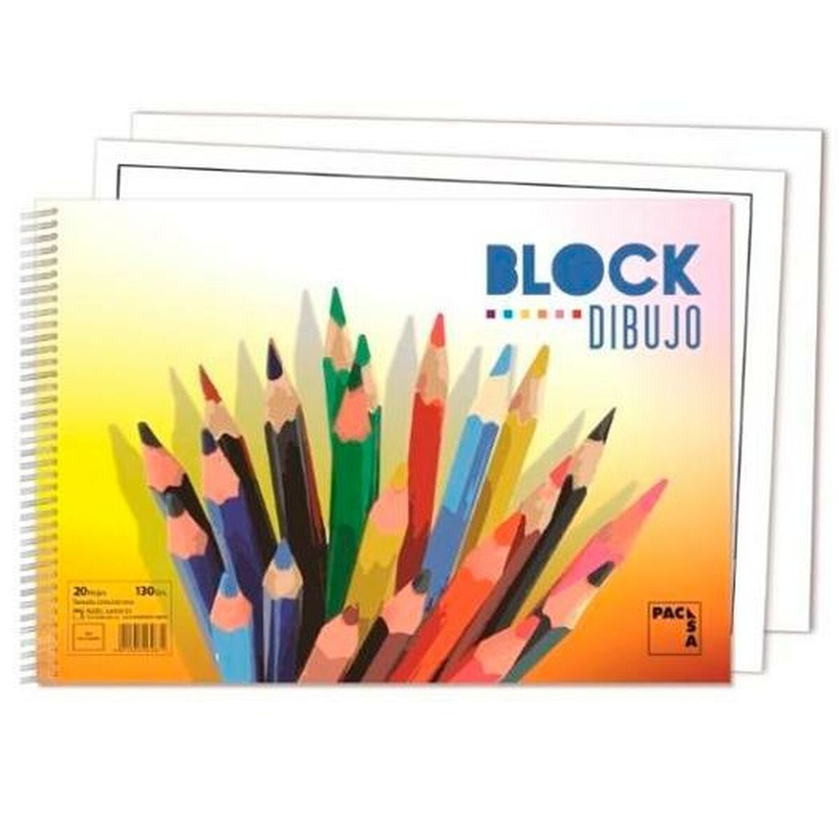 Ritblock Pacsa 20 Blad 130 g/m² 33 x 23 cm Med infälld