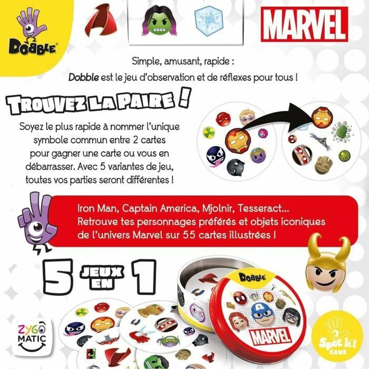 Utbildningsspel Asmodee Dobble: Marvel - 3