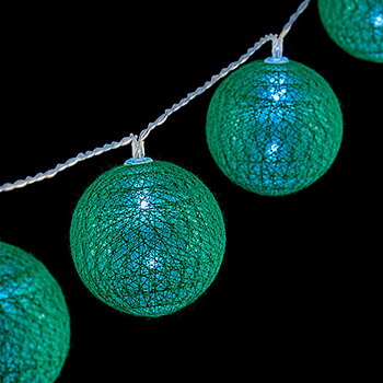 Bollkrans med LED Krist+ Grön 2 m Ø 5 cm