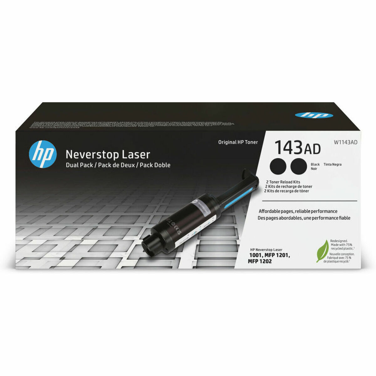 Toner HP HPW1143AD Svart (2 antal)