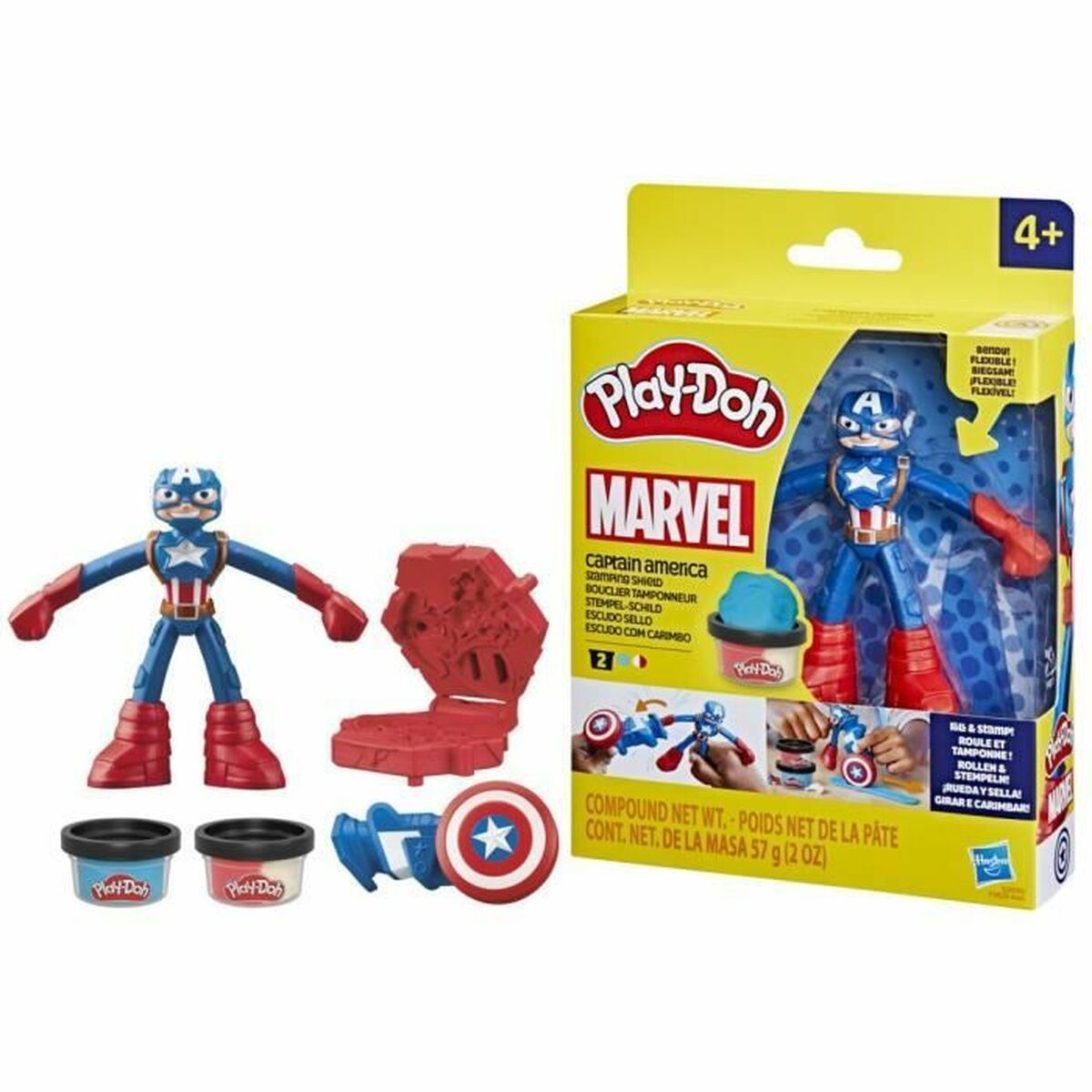 Modellera Spel Play-Doh Capitán América Set Stamper Shield Multicolour
