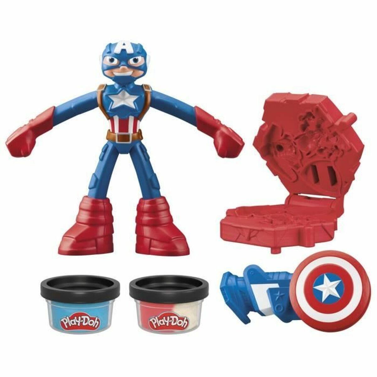 Modellera Spel Play-Doh Capitán América Set Stamper Shield Multicolour - 2