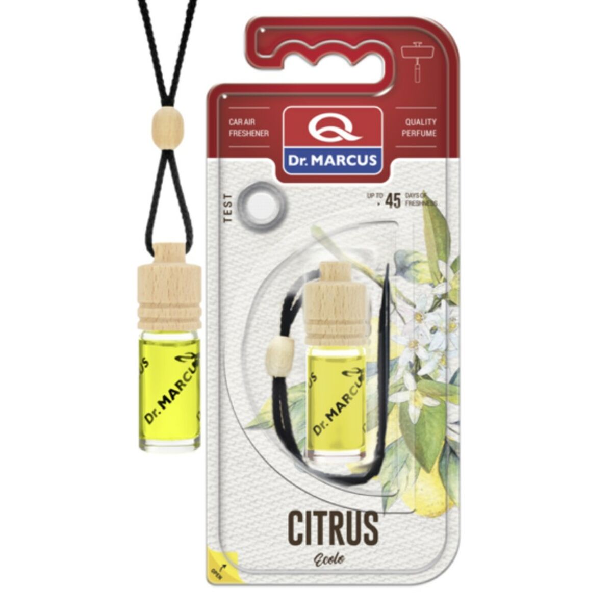 Billuftfreser Dr Marcus Ecolo Citron 4,5 ml Trä Glas Doft Hängen