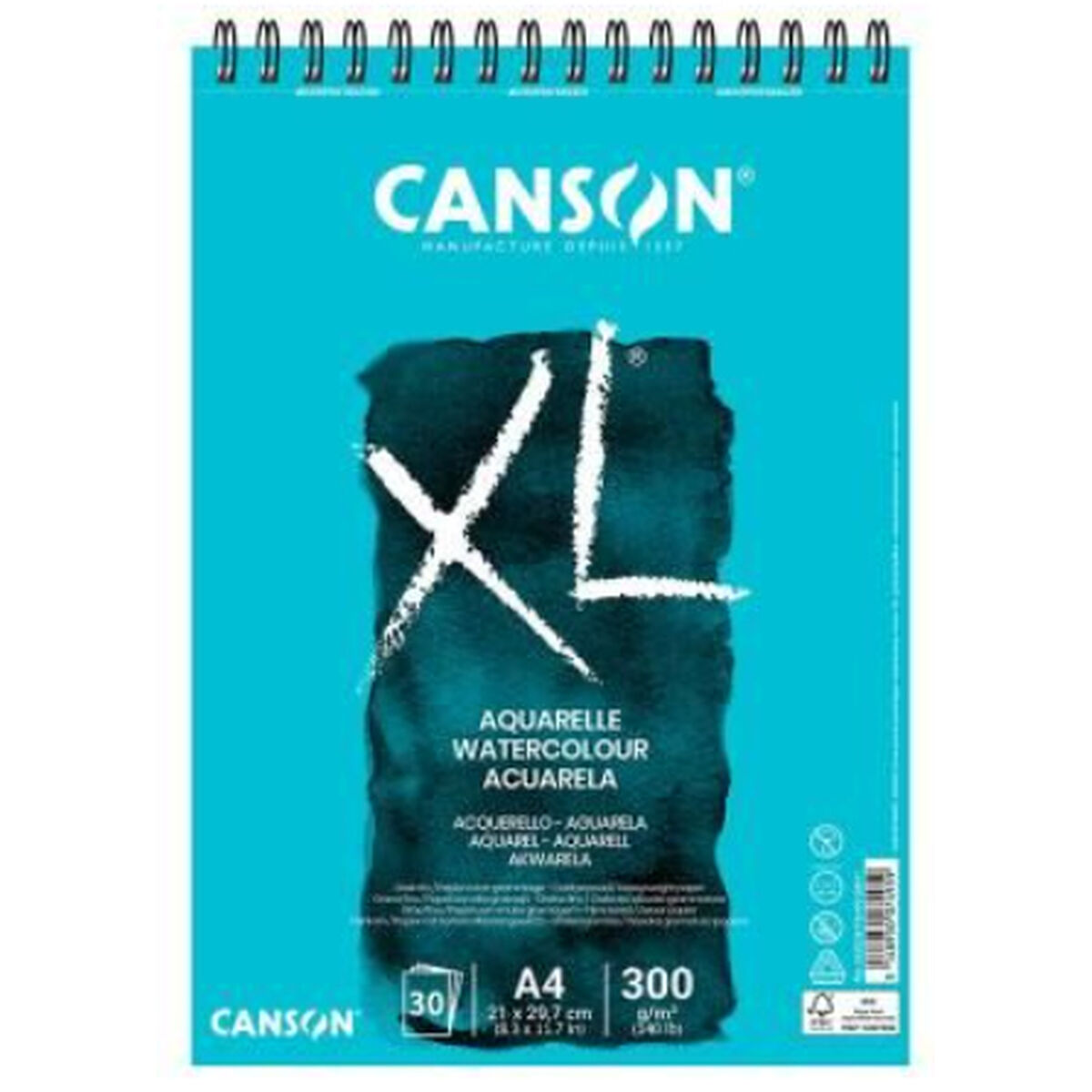Ritblock Canson XL Aquarelle 20 Blad Vit A5 5 antal 300 g/m² 148 x 210 mm - 2