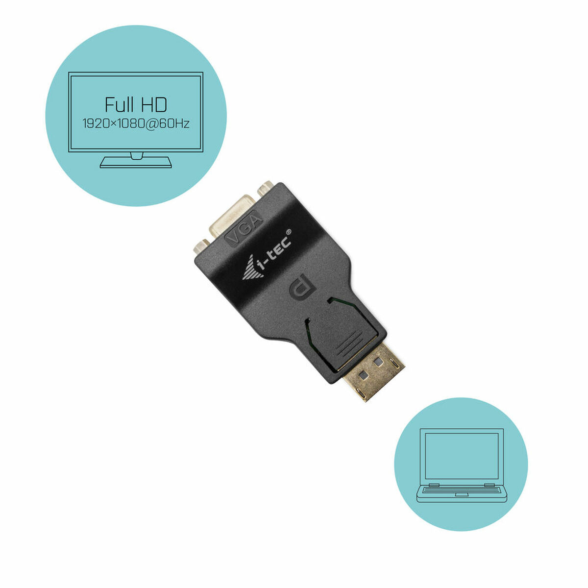 DisplayPort till VGA Adapter i-Tec DP2VGAADA            Svart - 3