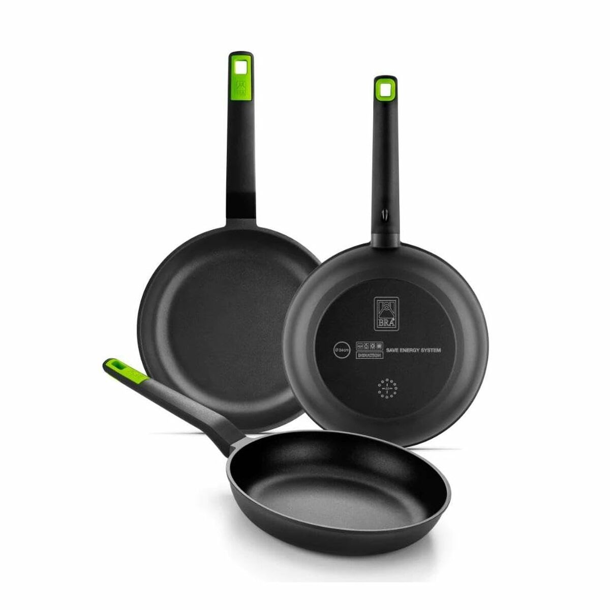 Set med stekpannor BRA GASTRO A841201 Smitt aluminium 3 Delar