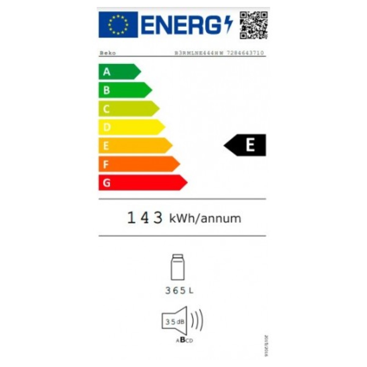 Kylskåp BEKO B3RMLNE444HW Vit (185 X 60 CM) - 2