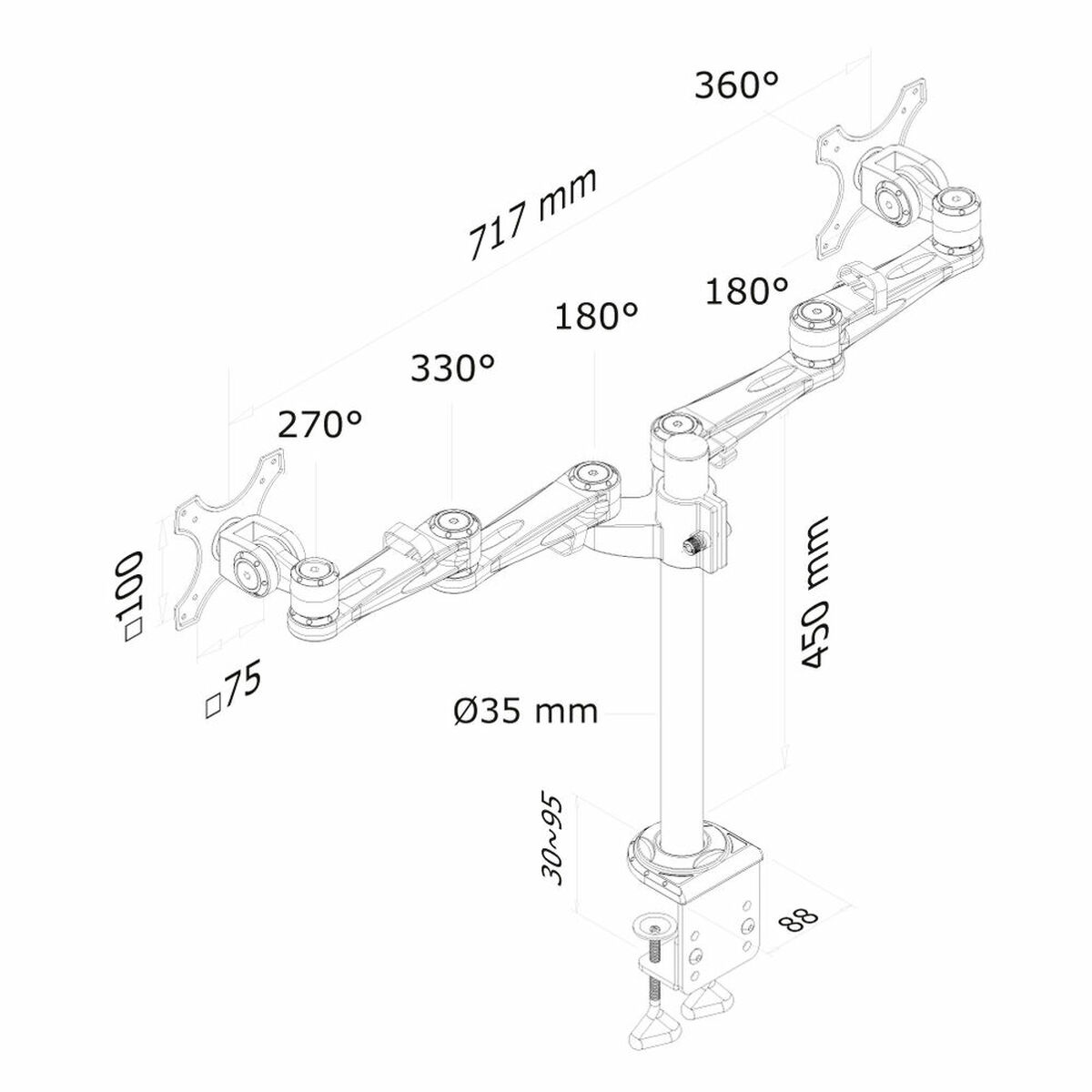 Bordfäste för Skärm Neomounts FPMA-D935D - 2