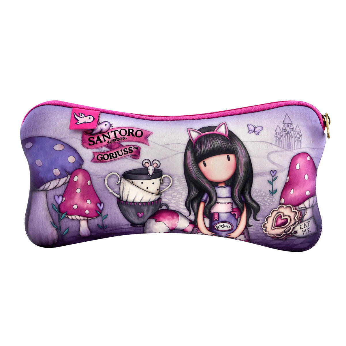 Skolväska Gorjuss Cheshire cat Purpur (22 x 11.3 x 1 cm)