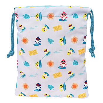 Mellanmålsväska Baby Shark Surfing Blå Vit PVC 20 x 25 x 1 cm Säck
