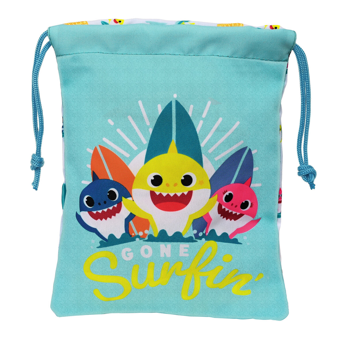 Mellanmålsväska Baby Shark Surfing Blå Vit PVC 20 x 25 x 1 cm Säck