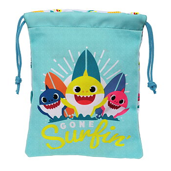 Mellanmålsväska Baby Shark Surfing Blå Vit PVC 20 x 25 x 1 cm Säck