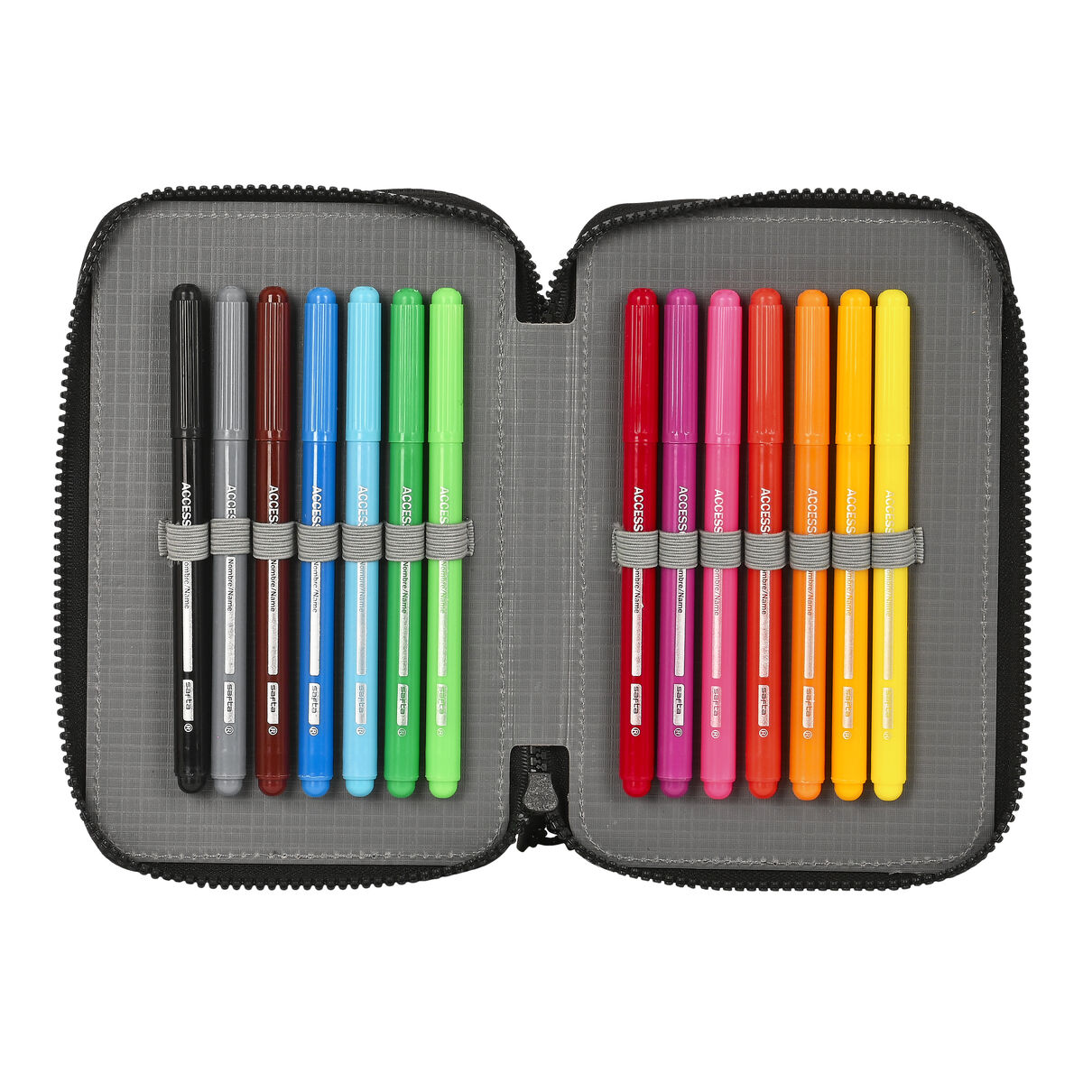 Pennfodral med tillbehör Paul Frank Campers Svart 12.5 x 19.5 x 4 cm (28 Delar) - 3