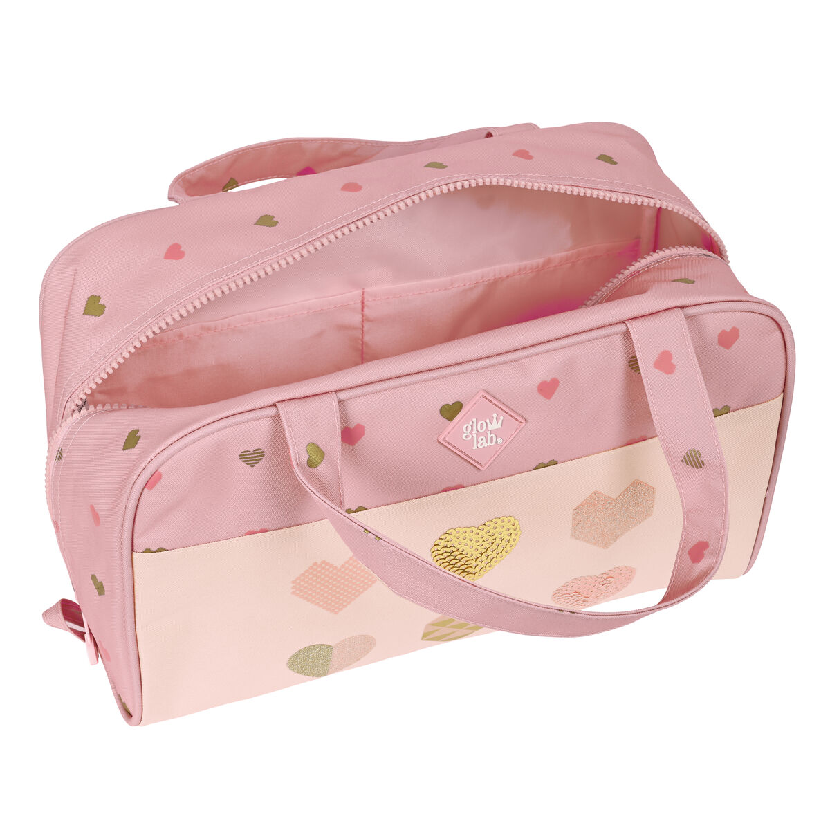 Skolnecessär Glow Lab Hearts Rosa 31 x 14 x 19 cm - 2