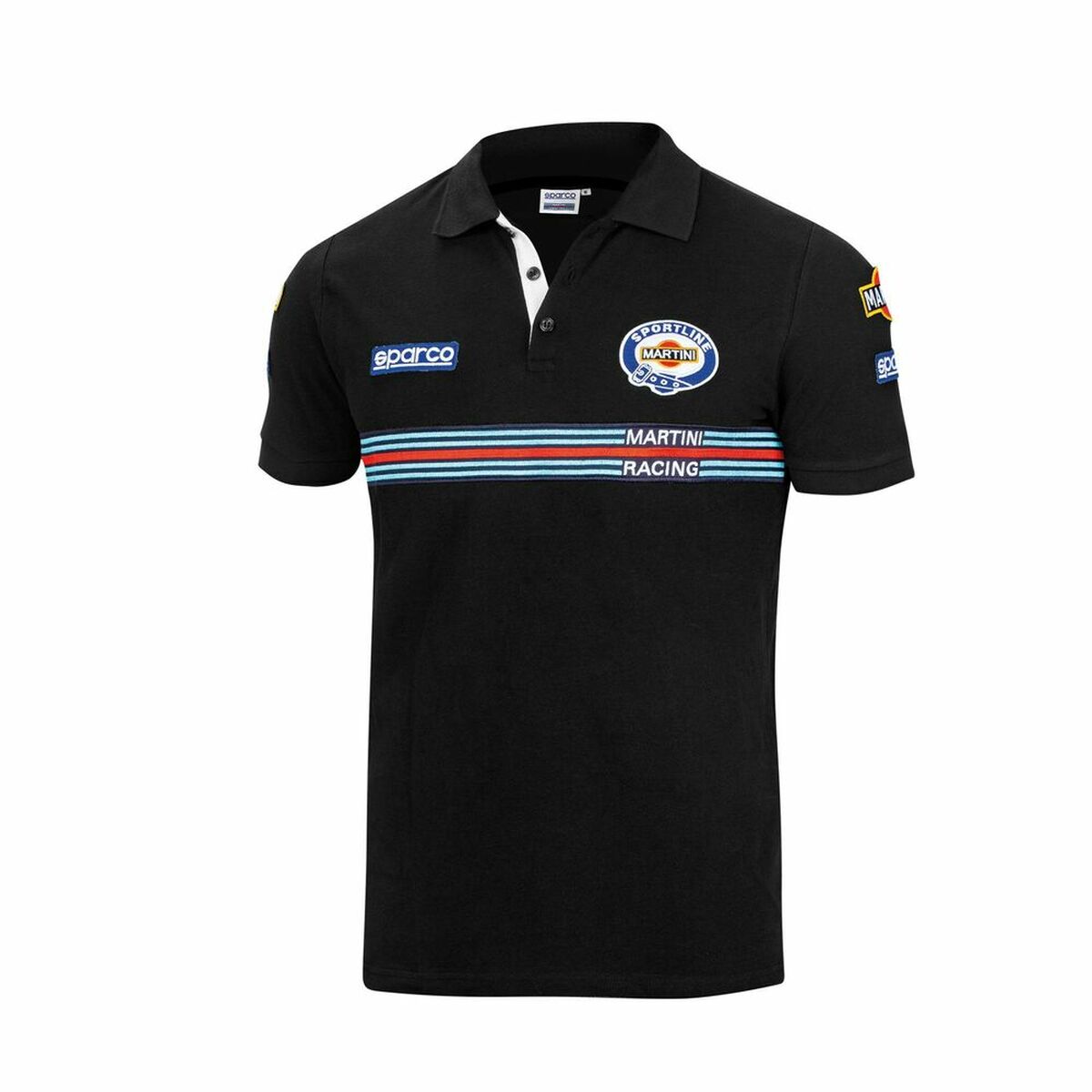 Polotröja kortärmad Herr Sparco Martini Racing Svart
