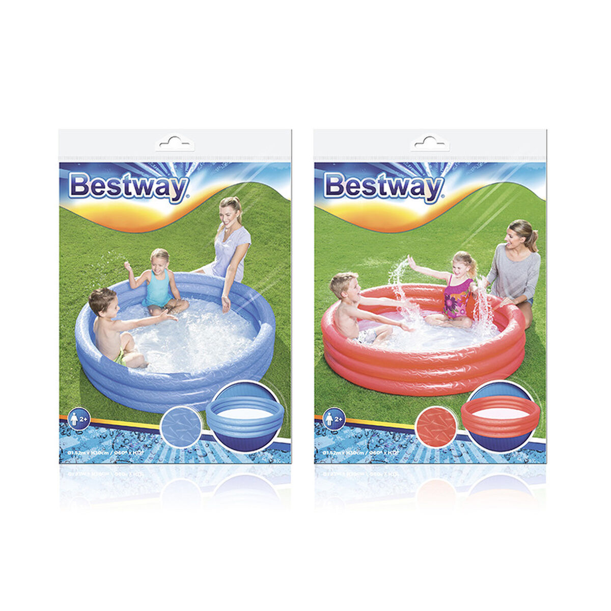 Bestway Uppblåsbart Barnpool 3 Ringar Eco Blandade Färger 152x30cm +2 År Trädgård 51026 - 2
