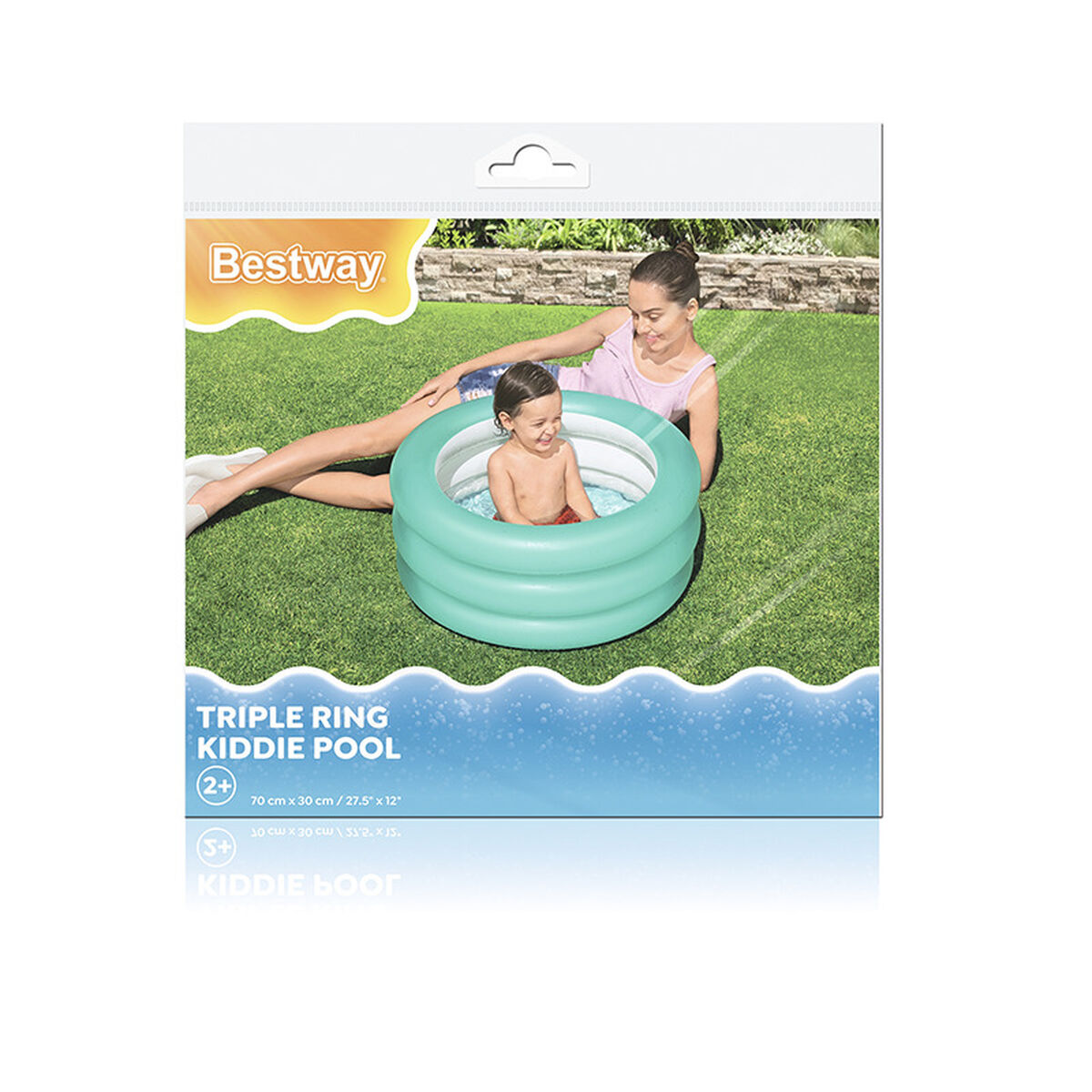 Bestway Uppblåsbar Barnpool 3 Ringar Mixade Färger 70x30 cm +2 År Trädgård 51033 - 2