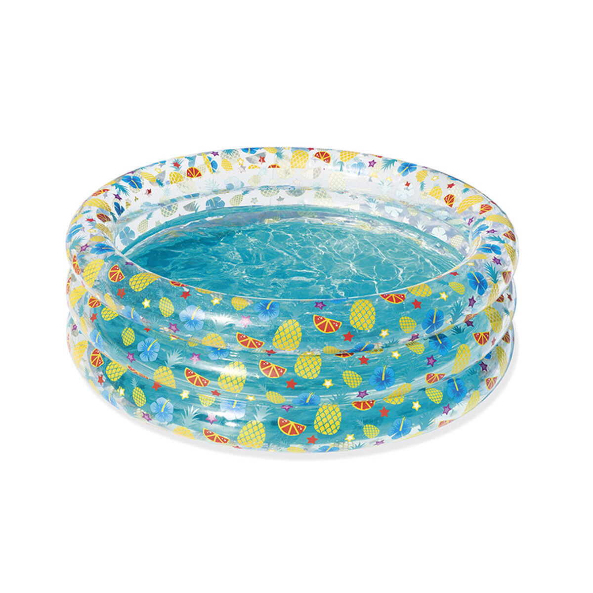 Bestway Uppblåsbar Pool 3 Ringar Transparent Tropisk 150x53 cm +6 År Trädgård 51045
