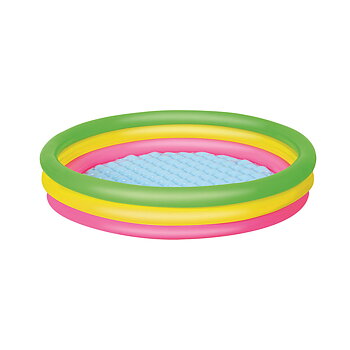 Bestway Uppblåsbar pool 3 ringar vadderad botten 152x30 cm +2 År trädgård 51103