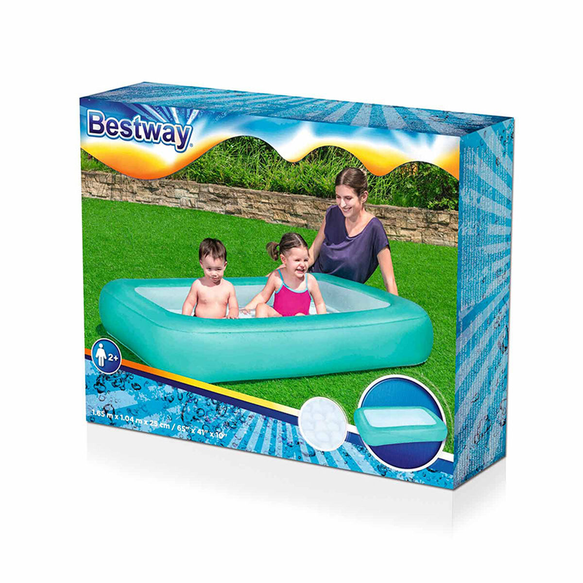 Bestway Uppblåsbar Barnpool Bebe Mjuk Botten 104x25 cm +2 År Trädgård 51115 - 2