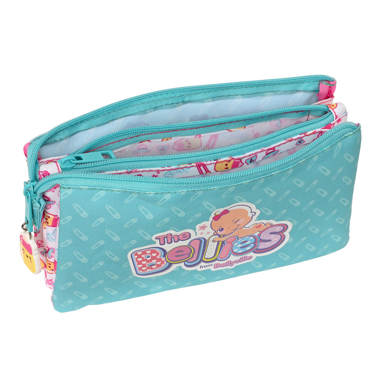 Tredubbel Carry-all The Bellies Purpur Turkos Vit 22 x 12 x 3 cm - 3