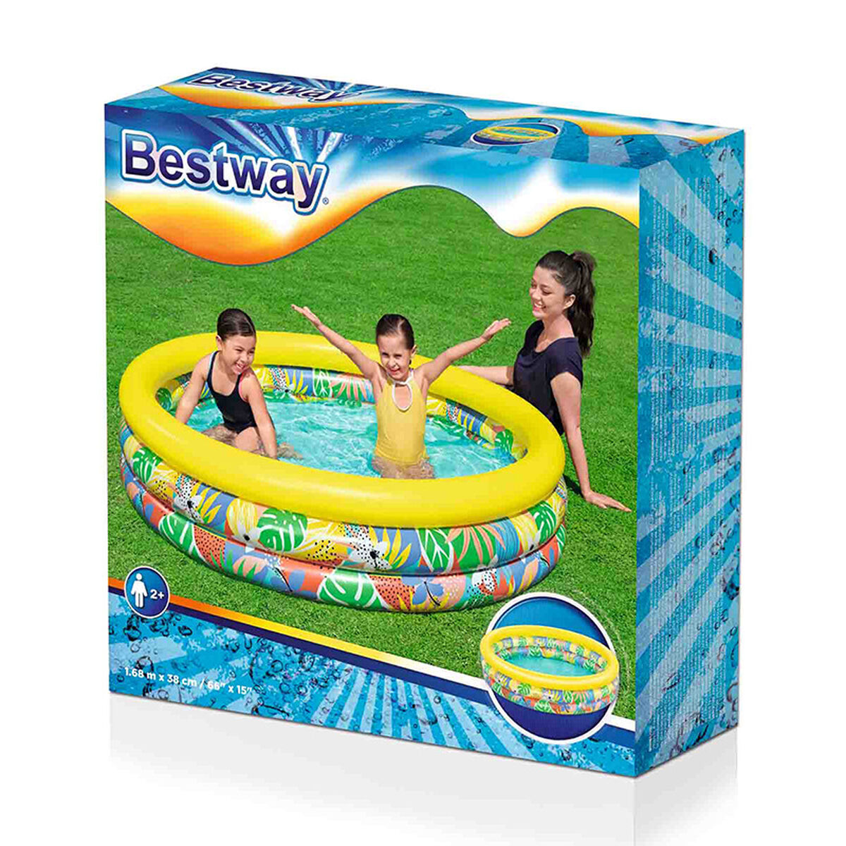Uppblåsbar plaskpool för barn Bestway 168 x 38 cm - 2