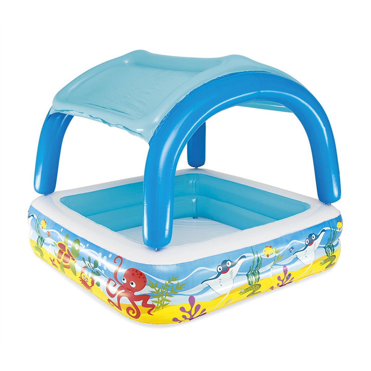 Bestway Uppblåsbar Barnpool Avtagbart Tak 140x140x114 cm +2 År Trädgård 52192
